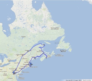 Northeast trip map